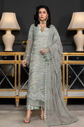 JANIQUE LUXURY CHIFFON UNSTITCHED SUIT D-013 Minted Mocha